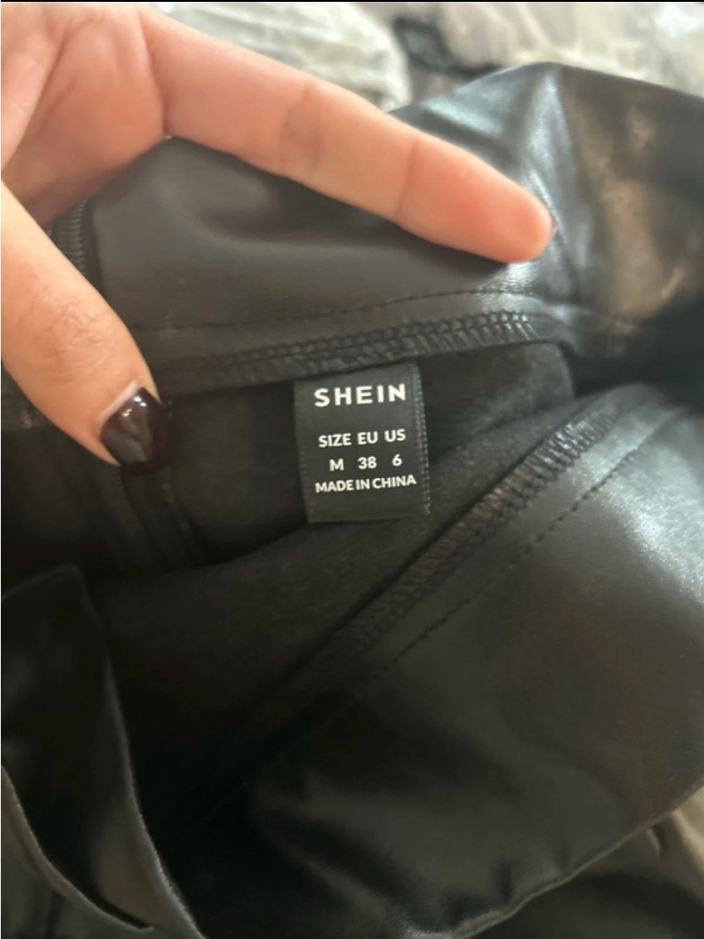 SHEIN Black Faux Leather Moto Jacket